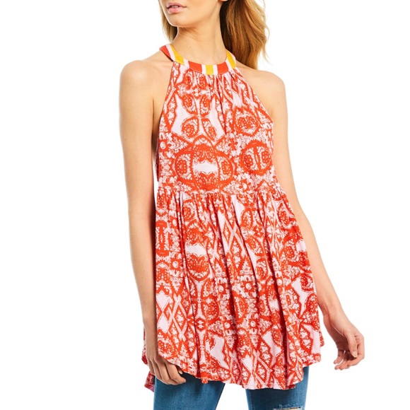 Free People Mimi Printed Halter Neck Tunic Dress - Picture 15 of 15